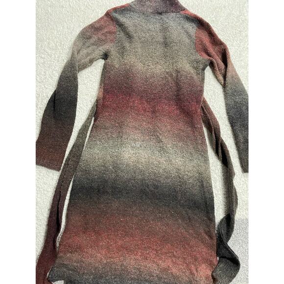 Yest Women's Size S Mirage Wool Blend Long Soft Cardigan Gray Maroon - Picture 4 of 9